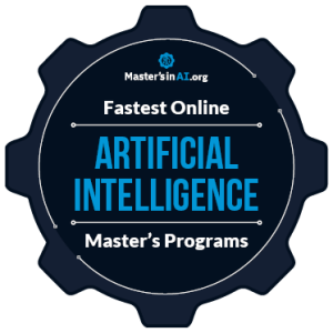 Award badge for the fastest Master's in AI programs.