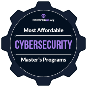 Purple Award Badge for the Most Affordable Master's in Cybersecurity Degree Programs