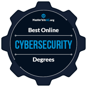 Blue Award Graphic for the Best Bachelor's in Cybersecurity Award